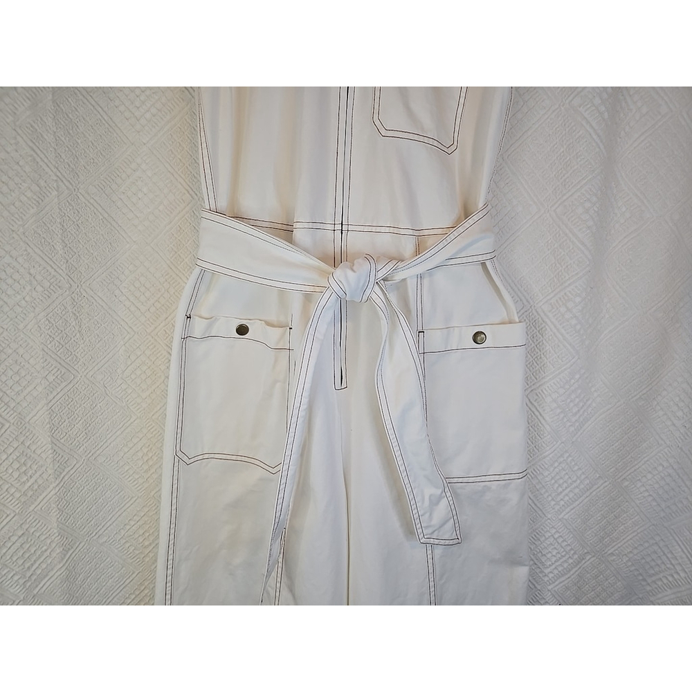 Sleeveless Utility Jumpsuit in Cream - Picture 7 of 11